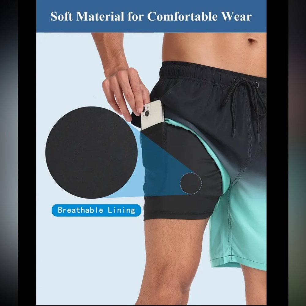 Mens Lined Swim Shorts